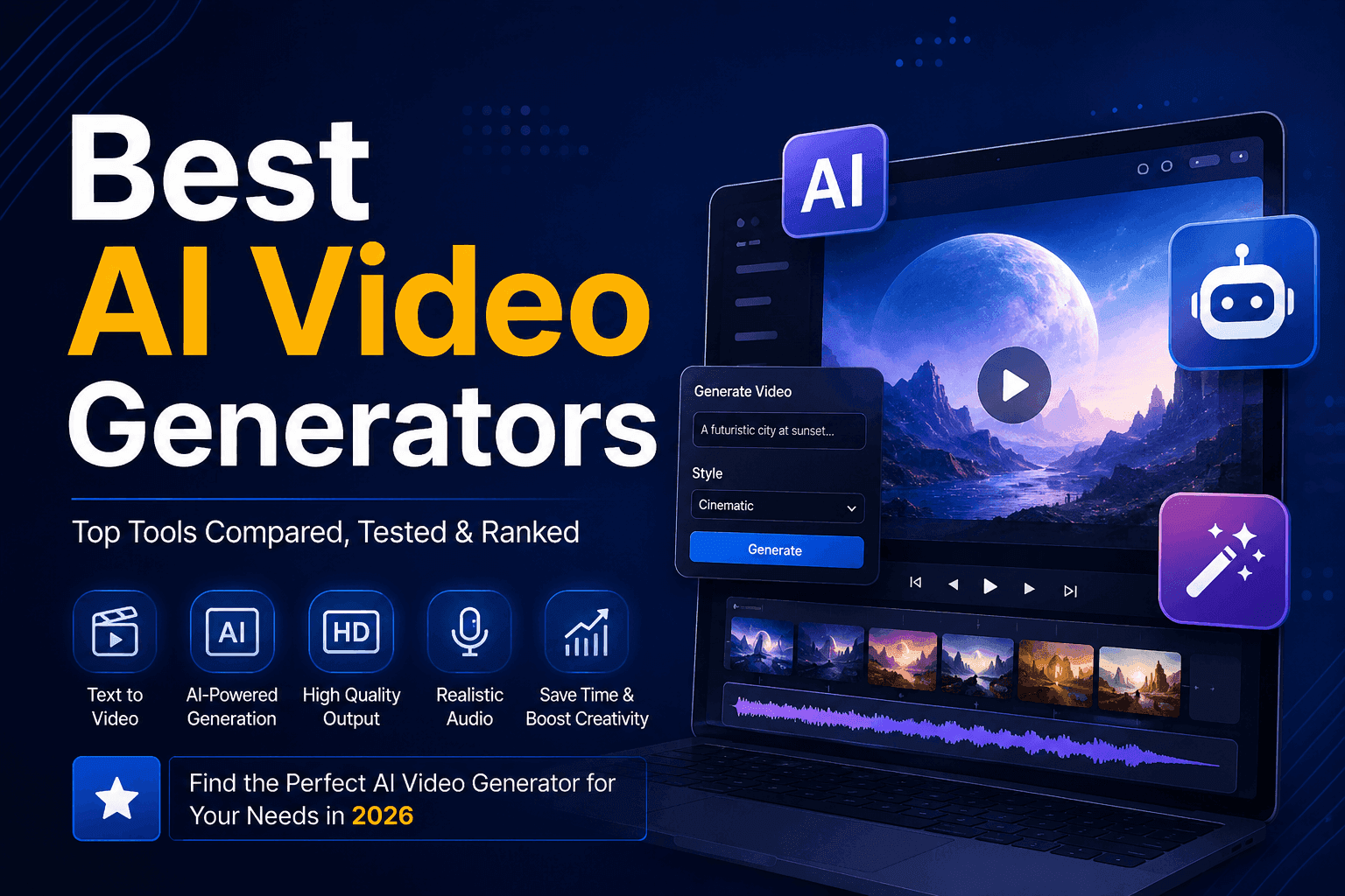 Best AI video generators 2026 compared and tested